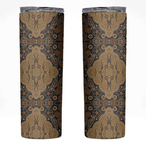 Madiba Nelson Mandela Batik Skinny Tumbler Earthy Brown Indonesia Heritage LT15
