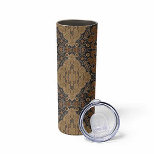 Madiba Nelson Mandela Batik Skinny Tumbler Earthy Brown Indonesia Heritage LT15