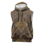 Madiba Nelson Mandela Batik Sleeveless Zip Hoodie Earthy Brown Indonesia Heritage - African Pride