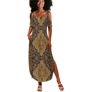 Madiba Nelson Mandela Batik Summer Maxi Dress Earthy Brown Indonesia Heritage - African Pride
