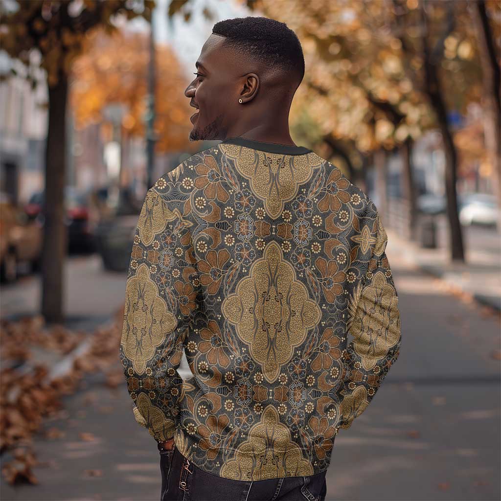 Madiba Nelson Mandela Batik Sweatshirt Earthy Brown Indonesia Heritage - African Pride