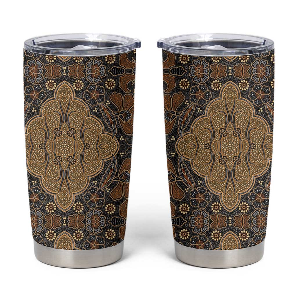 Madiba Nelson Mandela Batik Tumbler Cup Earthy Brown Indonesia Heritage LT15