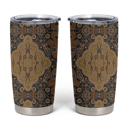 Madiba Nelson Mandela Batik Tumbler Cup Earthy Brown Indonesia Heritage LT15