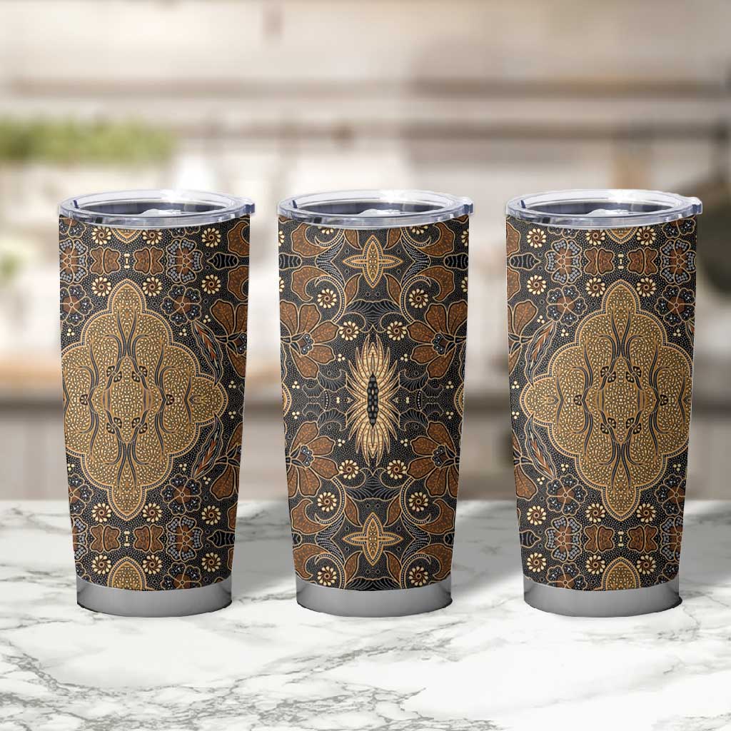Madiba Nelson Mandela Batik Tumbler Cup Earthy Brown Indonesia Heritage LT15
