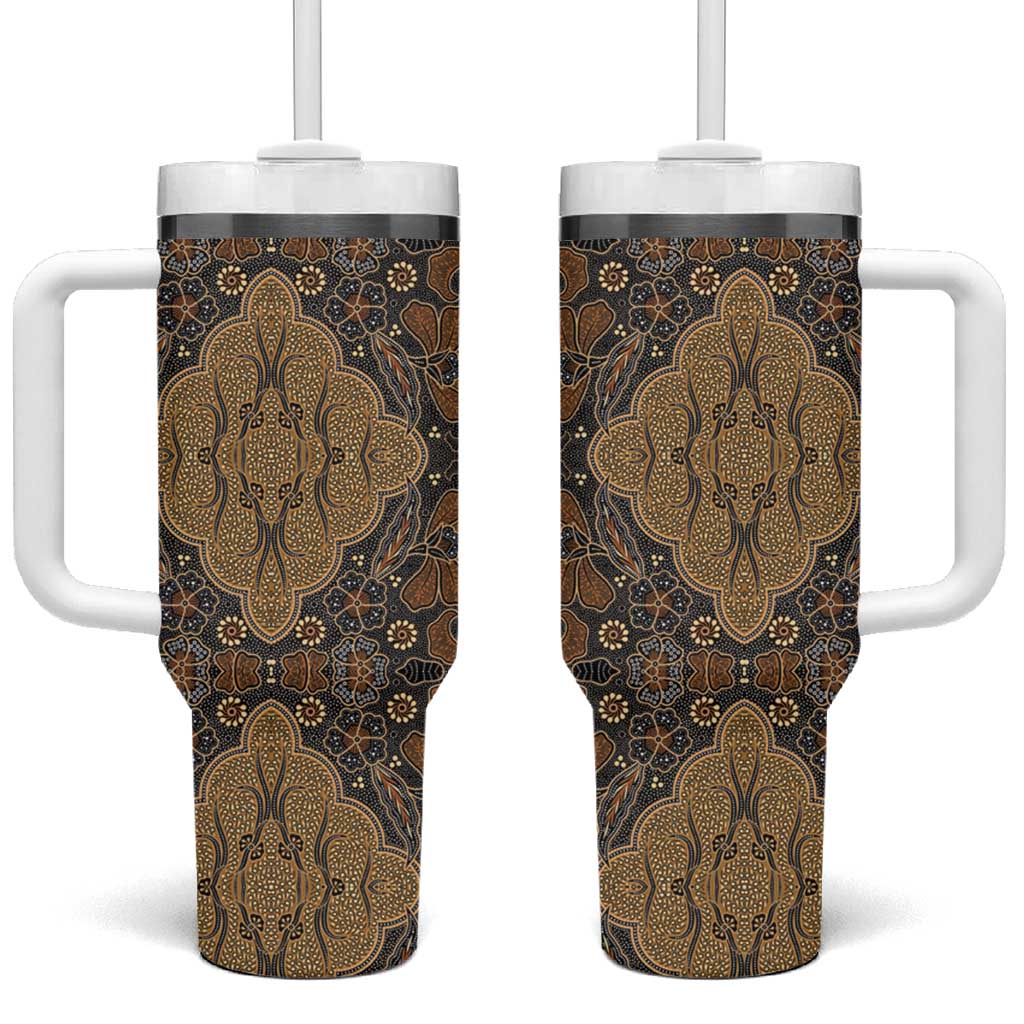 Madiba Nelson Mandela Batik Tumbler With Handle Earthy Brown Indonesia Heritage LT15