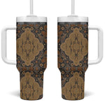 Madiba Nelson Mandela Batik Tumbler With Handle Earthy Brown Indonesia Heritage LT15