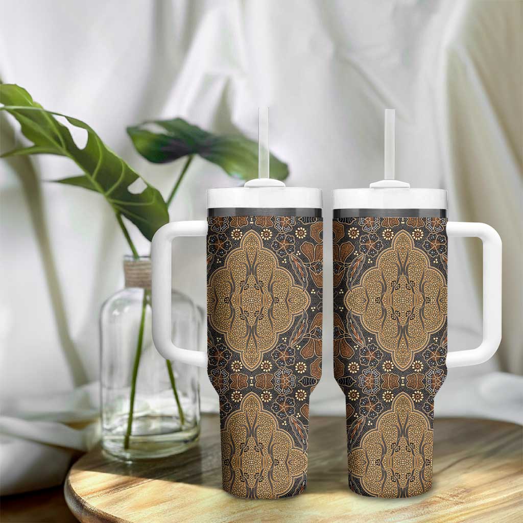 Madiba Nelson Mandela Batik Tumbler With Handle Earthy Brown Indonesia Heritage LT15