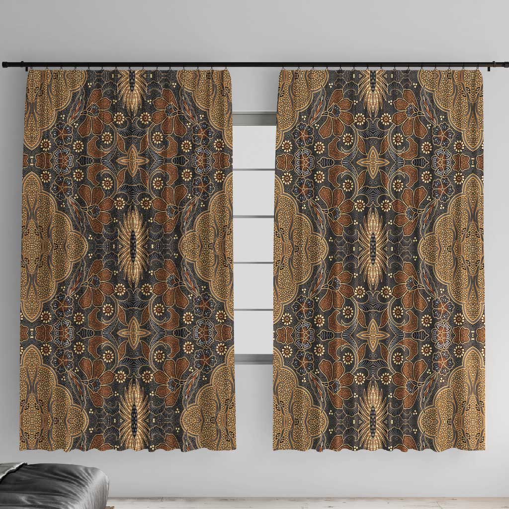 Madiba Nelson Mandela Batik Window Curtain Earthy Brown Indonesia Heritage - African Pride
