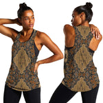 Madiba Nelson Mandela Batik Women Racerback Tank Earthy Brown Indonesia Heritage - African Pride