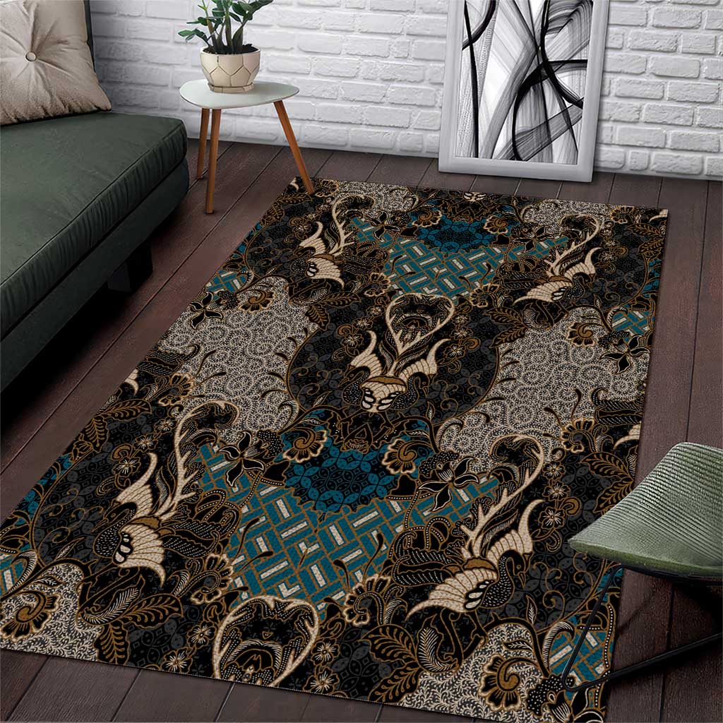 Madiba Nelson Mandela Batik Area Rug Black Indonesia Heritage - African Pride