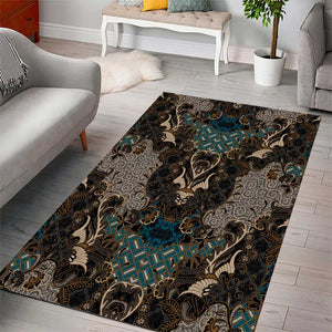 Madiba Nelson Mandela Batik Area Rug Black Indonesia Heritage - African Pride