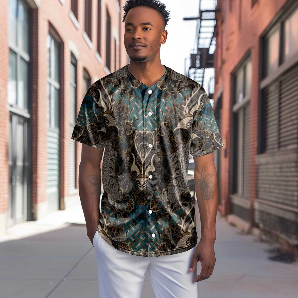 Madiba Nelson Mandela Batik Baseball Jersey Black Indonesia Heritage - African Pride