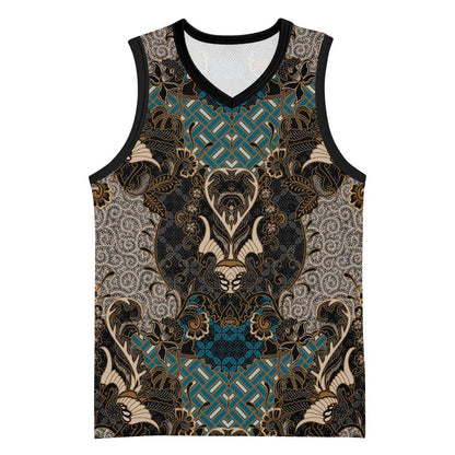 Madiba Nelson Mandela Batik Basketball Jersey Black Indonesia Heritage - African Pride
