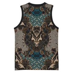 Madiba Nelson Mandela Batik Basketball Jersey Black Indonesia Heritage - African Pride