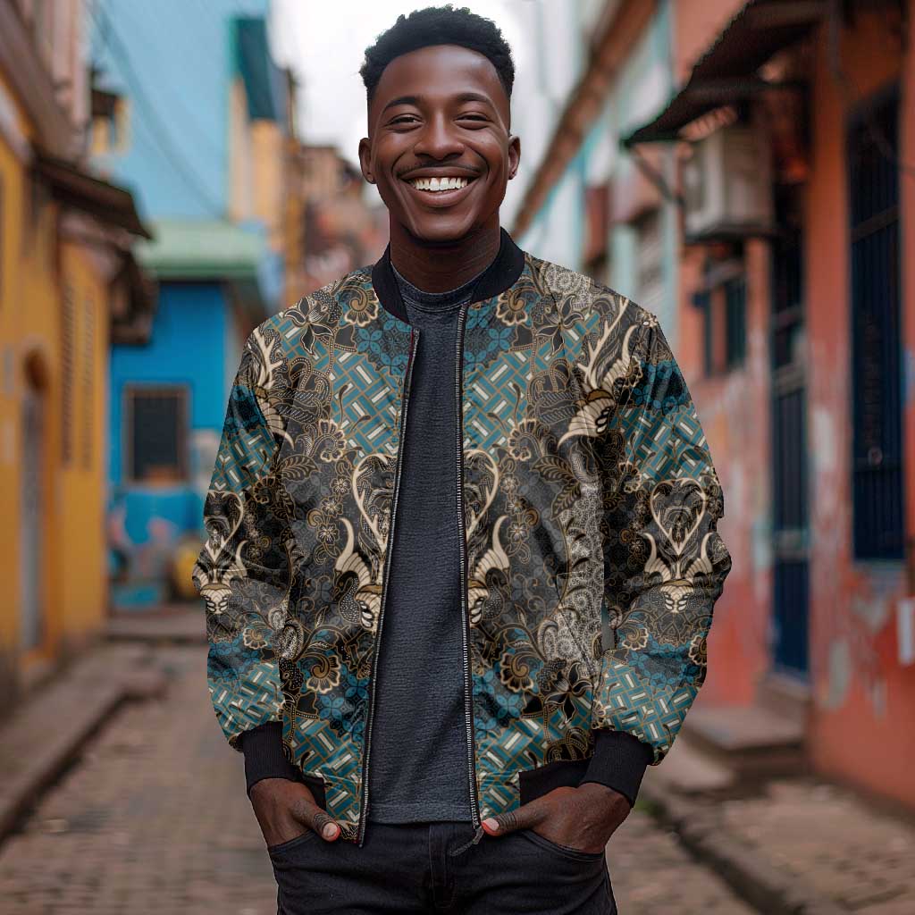 Madiba Nelson Mandela Batik Bomber Jacket Black Indonesia Heritage - African Pride