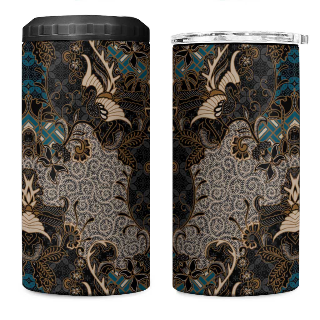 Madiba Nelson Mandela Batik 4 in 1 Can Cooler Tumbler Black Indonesia Heritage LT15