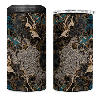 Madiba Nelson Mandela Batik 4 in 1 Can Cooler Tumbler Black Indonesia Heritage LT15