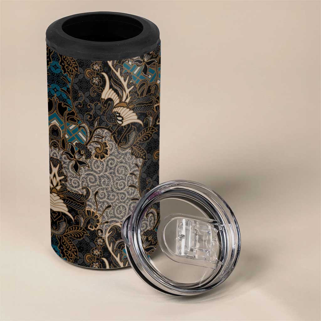 Madiba Nelson Mandela Batik 4 in 1 Can Cooler Tumbler Black Indonesia Heritage LT15