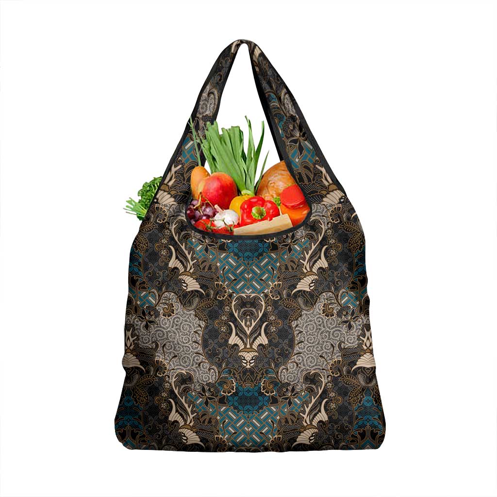 Madiba Nelson Mandela Batik Grocery Bag Black Indonesia Heritage - African Pride