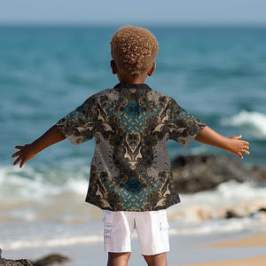 Madiba Nelson Mandela Batik Kid Hawaiian Shirt Black Indonesia Heritage - African Pride