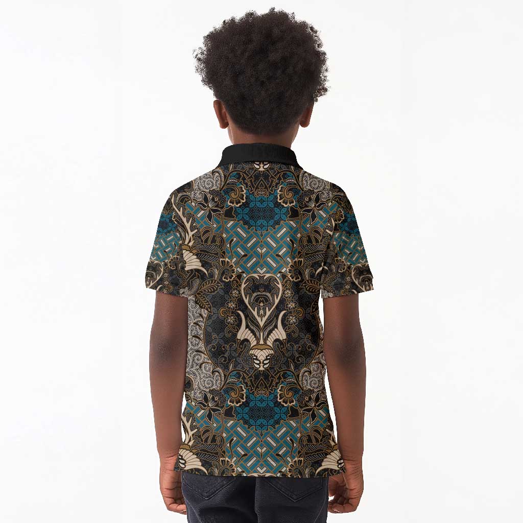Madiba Nelson Mandela Batik Kid Polo Shirt Black Indonesia Heritage - African Pride