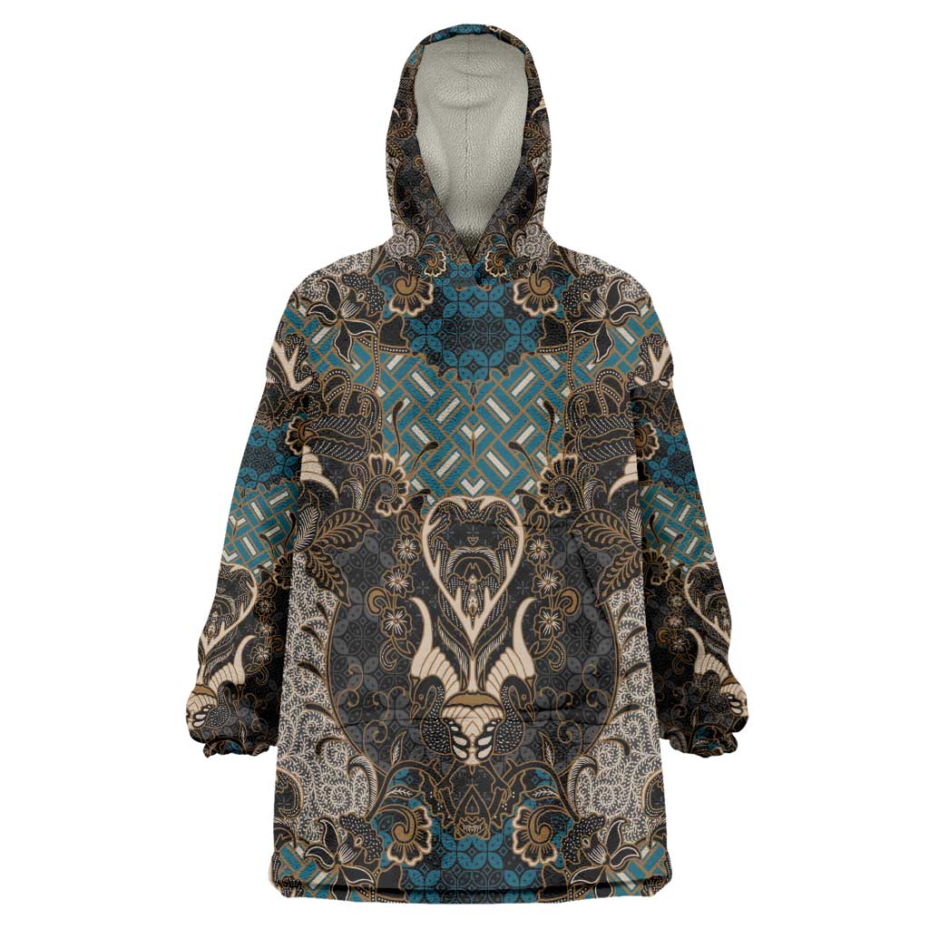 Madiba Nelson Mandela Batik Kid Wearable Blanket Hoodie Black Indonesia Heritage - African Pride