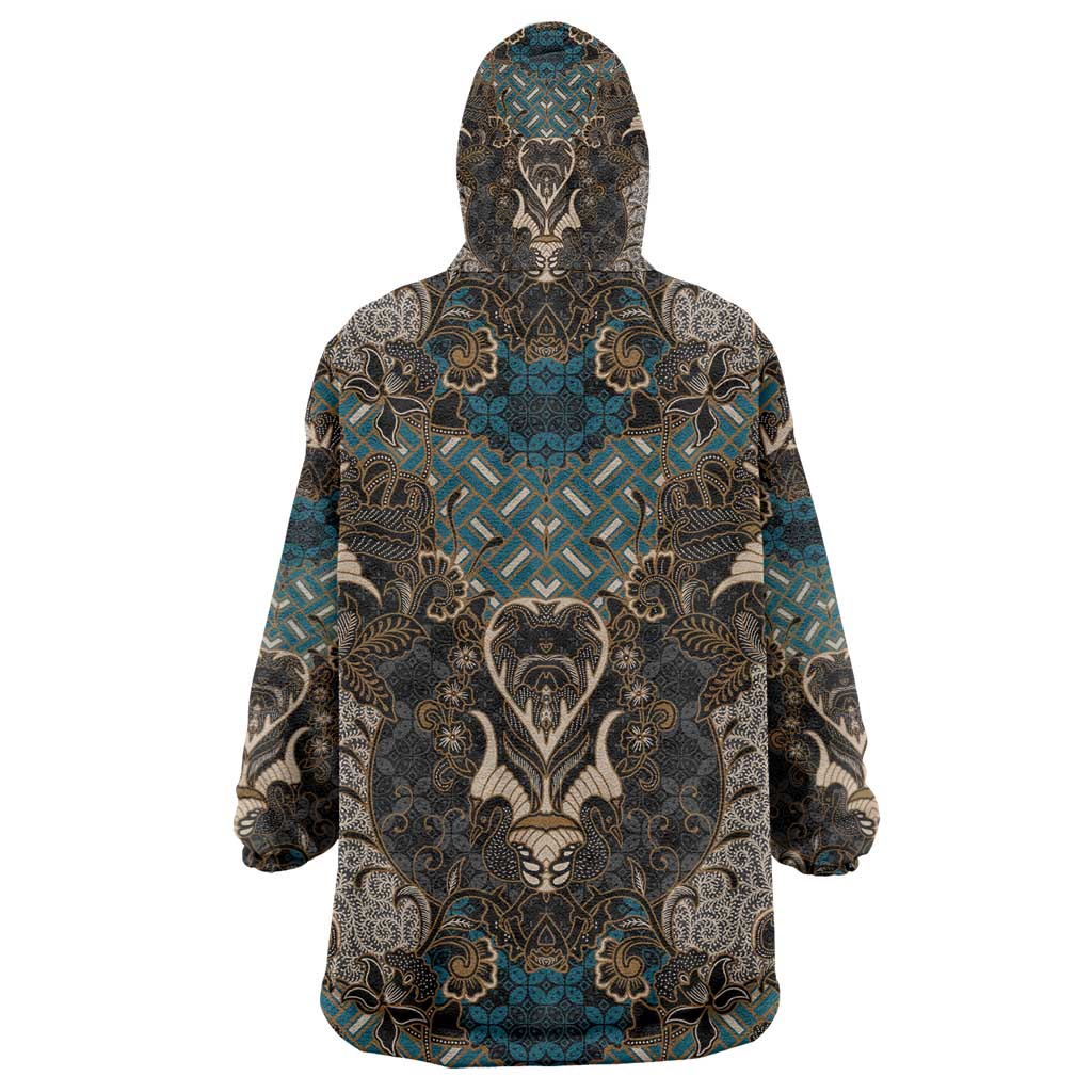 Madiba Nelson Mandela Batik Kid Wearable Blanket Hoodie Black Indonesia Heritage - African Pride