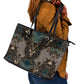 Madiba Nelson Mandela Batik Leather Tote Bag Black Indonesia Heritage - African Pride