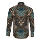 Madiba Nelson Mandela Batik Long Sleeve Button Shirt Black Indonesia Heritage - African Pride