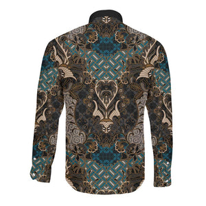 Madiba Nelson Mandela Batik Long Sleeve Button Shirt Black Indonesia Heritage - African Pride