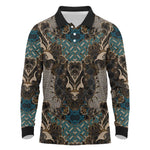 Madiba Nelson Mandela Batik Long Sleeve Polo Shirt Black Indonesia Heritage - African Pride