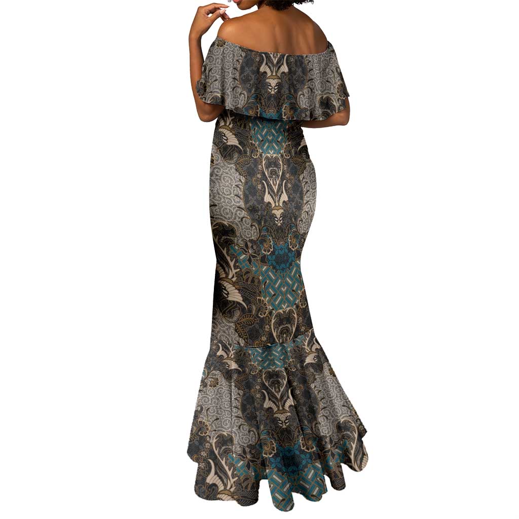 Madiba Nelson Mandela Batik Mermaid Dress Black Indonesia Heritage - African Pride