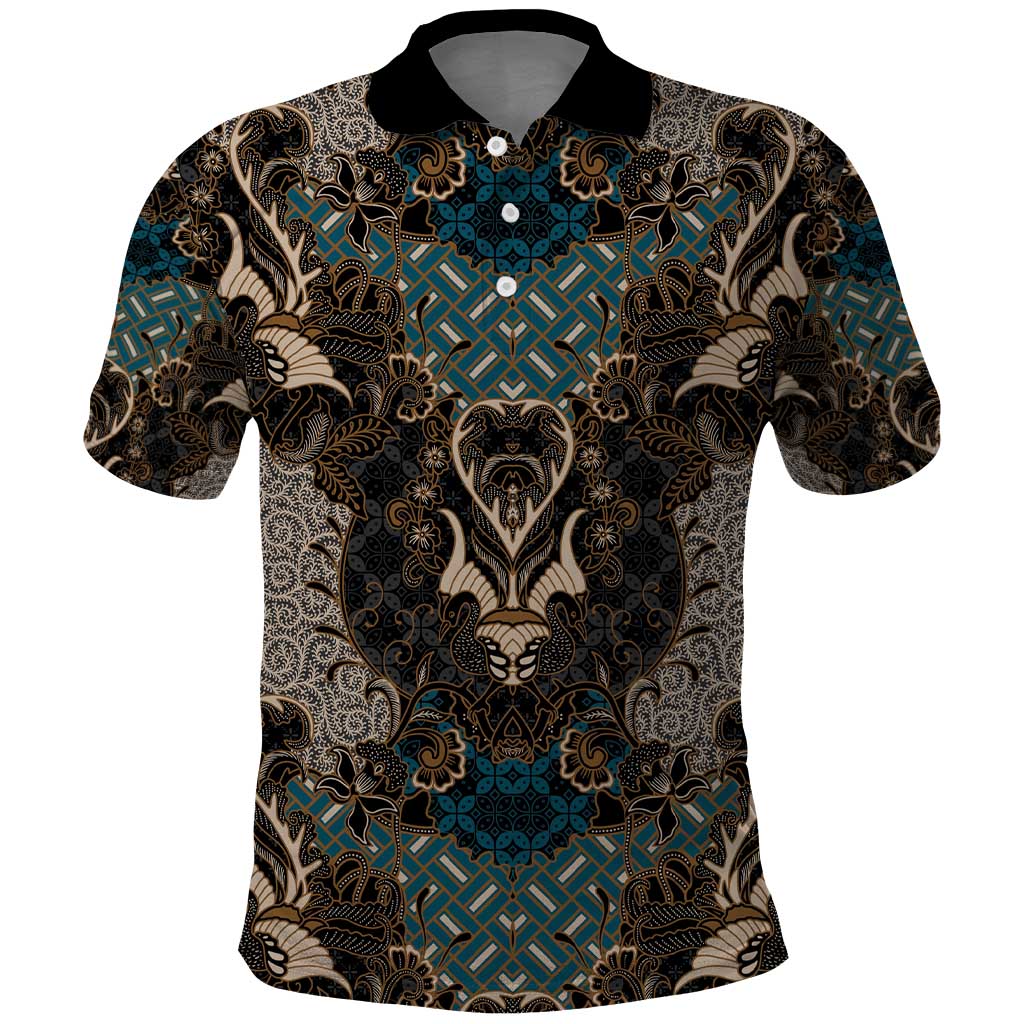 Madiba Nelson Mandela Batik Polo Shirt Black Indonesia Heritage - African Pride