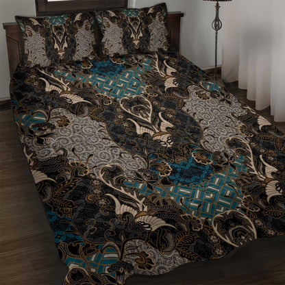 Madiba Nelson Mandela Batik Quilt Bed Set Black Indonesia Heritage - African Pride
