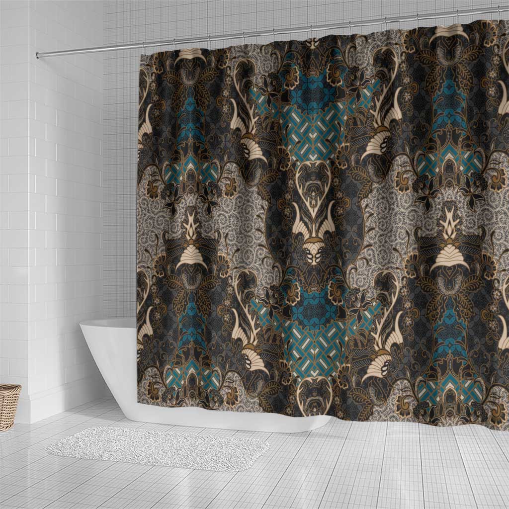 Madiba Nelson Mandela Batik Shower Curtain Black Indonesia Heritage - African Pride