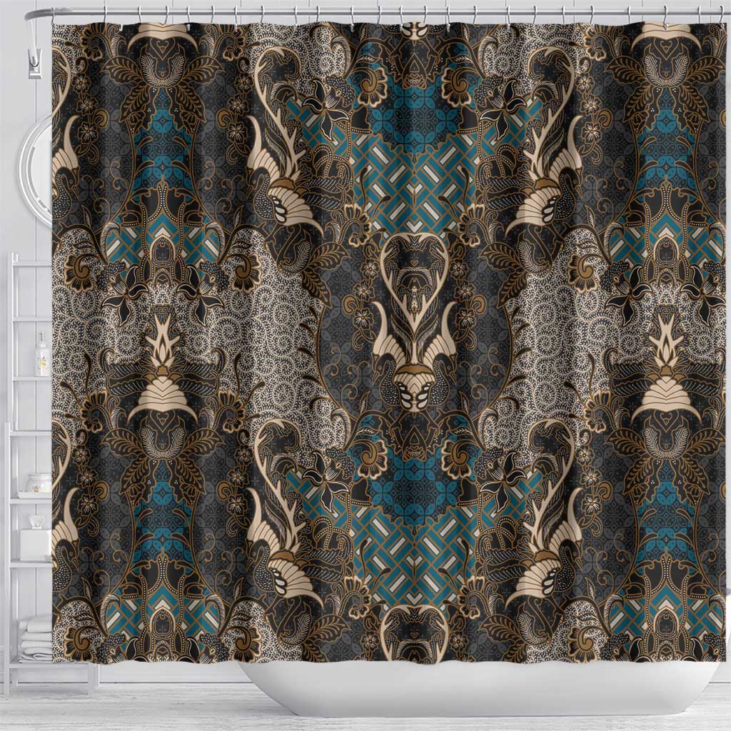 Madiba Nelson Mandela Batik Shower Curtain Black Indonesia Heritage - African Pride