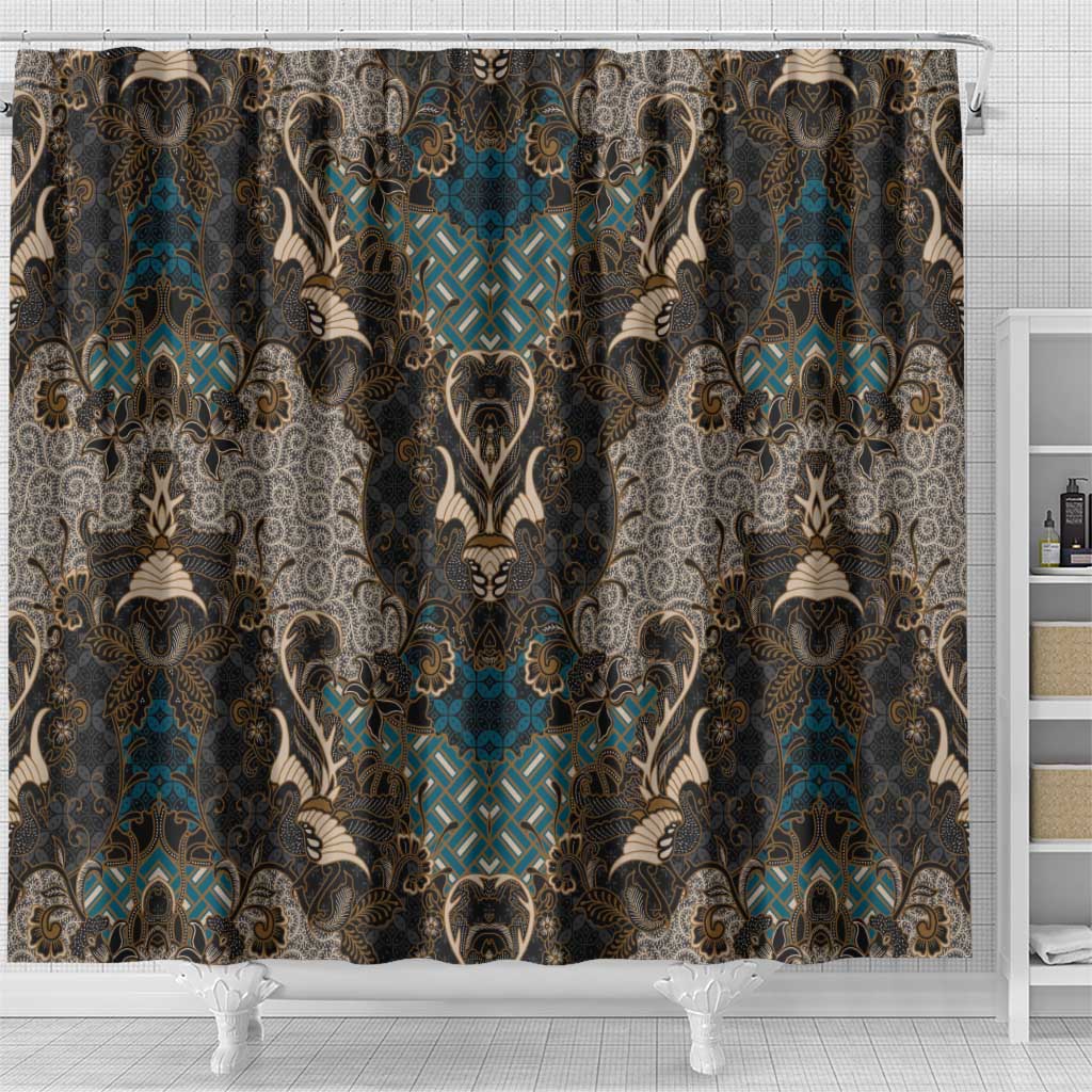 Madiba Nelson Mandela Batik Shower Curtain Black Indonesia Heritage - African Pride