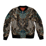 Madiba Nelson Mandela Batik Sleeve Zip Bomber Jacket Black Indonesia Heritage - African Pride