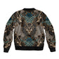 Madiba Nelson Mandela Batik Sleeve Zip Bomber Jacket Black Indonesia Heritage - African Pride