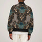Madiba Nelson Mandela Batik Sleeve Zip Bomber Jacket Black Indonesia Heritage - African Pride