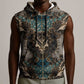Madiba Nelson Mandela Batik Sleeveless Zip Hoodie Black Indonesia Heritage - African Pride