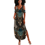 Madiba Nelson Mandela Batik Summer Maxi Dress Black Indonesia Heritage - African Pride