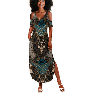 Madiba Nelson Mandela Batik Summer Maxi Dress Black Indonesia Heritage - African Pride
