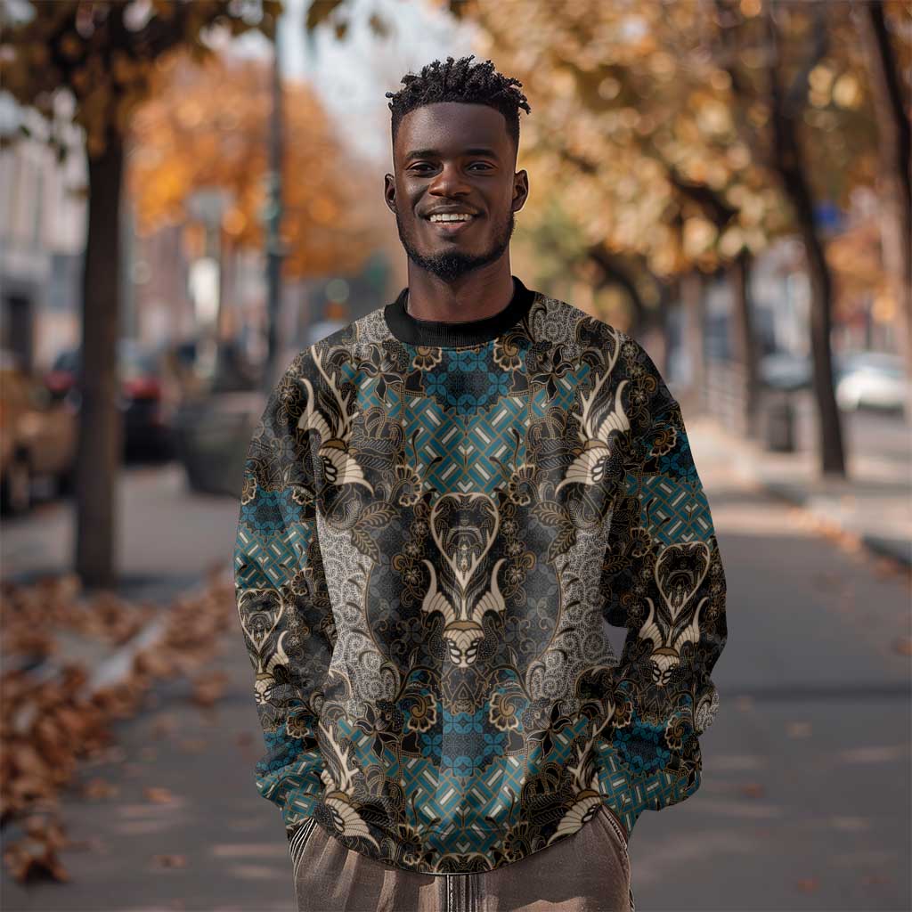 Madiba Nelson Mandela Batik Sweatshirt Black Indonesia Heritage - African Pride