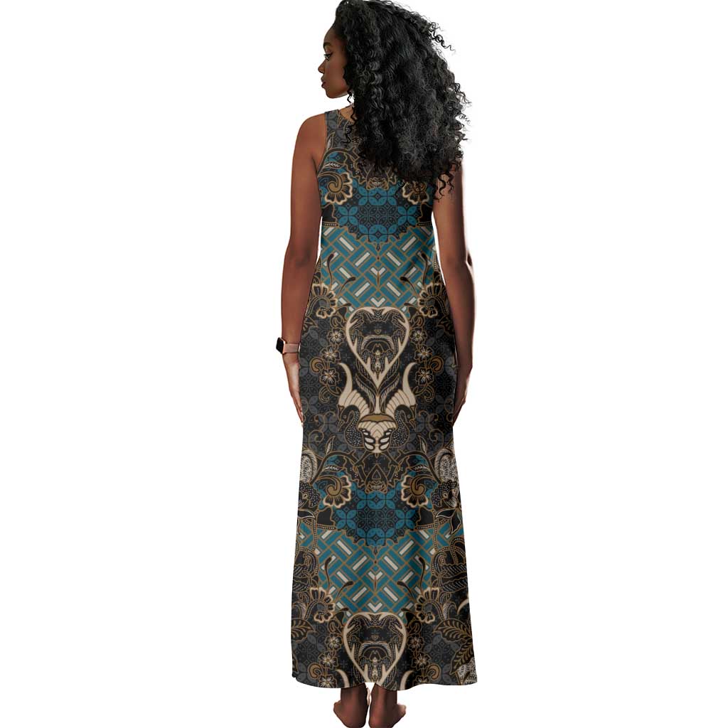 Madiba Nelson Mandela Batik Tank Maxi Dress Black Indonesia Heritage - African Pride