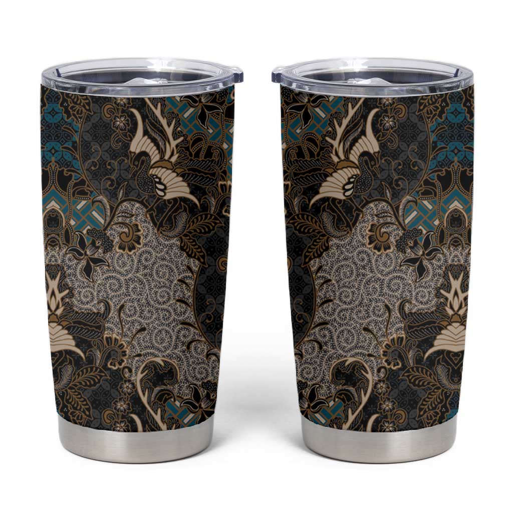 Madiba Nelson Mandela Batik Tumbler Cup Black Indonesia Heritage LT15