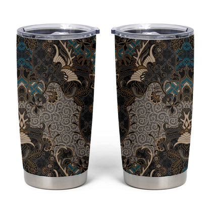 Madiba Nelson Mandela Batik Tumbler Cup Black Indonesia Heritage LT15