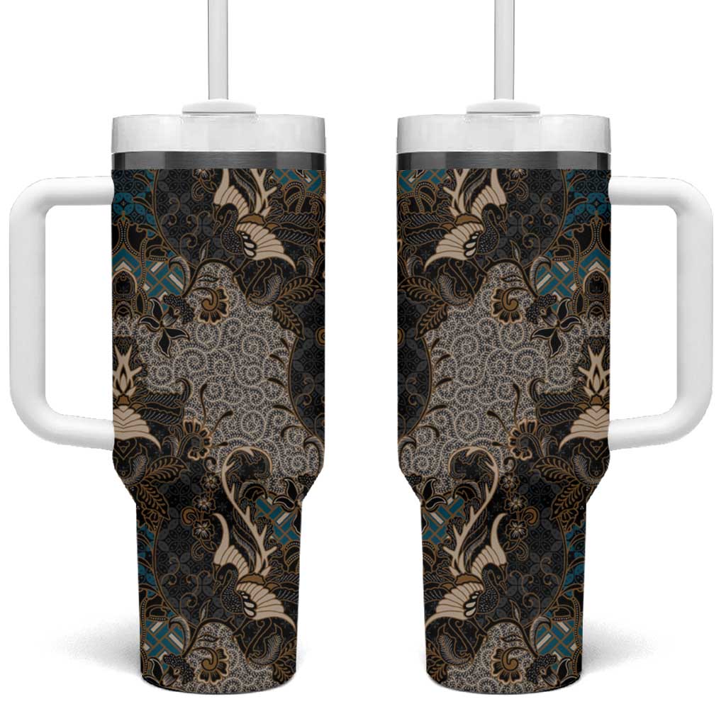 Madiba Nelson Mandela Batik Tumbler With Handle Black Indonesia Heritage LT15