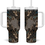Madiba Nelson Mandela Batik Tumbler With Handle Black Indonesia Heritage LT15
