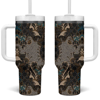 Madiba Nelson Mandela Batik Tumbler With Handle Black Indonesia Heritage LT15